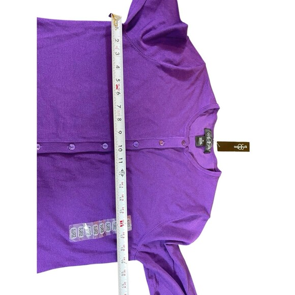 August Silk Women’s XL Purple Brocade Button Up Cardigan Sweater NWT Silk Blend - Picture 6 of 11
